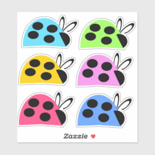 Eenvoudige meerkleurige Ladybugs Sticker