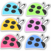 Eenvoudige meerkleurige Ladybugs Sticker (Voorkant)