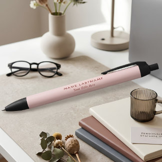 Eenvoudige Meisjesachtige Roze Elegante Moderne Na Zwarte Inkt Pen