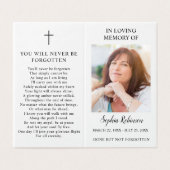 Eenvoudige Memorial 2 Fotomap Gebed Kaart (Buitenkant ongevouwen)