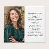 Eenvoudige Memorial Funeral Fotomap Gebed Kaart (Binnenkant ongevouwen)