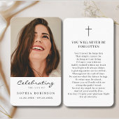 Eenvoudige Memorial Funeral Photo Prayer Card Visitekaartje