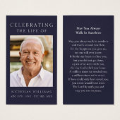 Eenvoudige Memorial Funeral Prayer Kaart (Voorkant /achterkant)