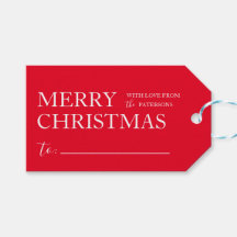 Eenvoudige Merry Christmas Gift Cadeau Labels