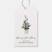 Eenvoudige Merry Christmas Waterverf Tree Gift Lab Cadeaulabel (Voorkant)