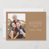 Eenvoudige met de hand geschreven 2 foto feestdagenkaart (Achterkant)