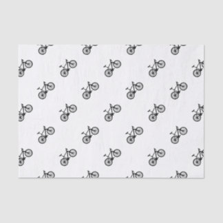 Eenvoudige, met de hand getrokken fiets in zwart-w tissuepapier