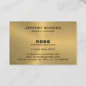 Eenvoudige metaalgouden textuur visitekaartje (Achterkant)