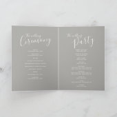 Eenvoudige mid grijs script belettering bruiloft p programma (Binnen)