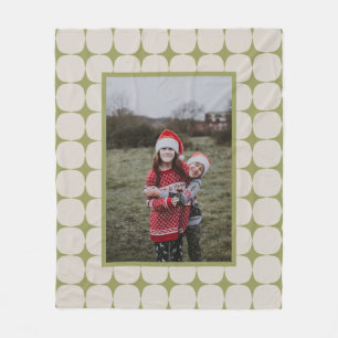 Eenvoudige midden eeuw moderne sage groene foto fleece deken