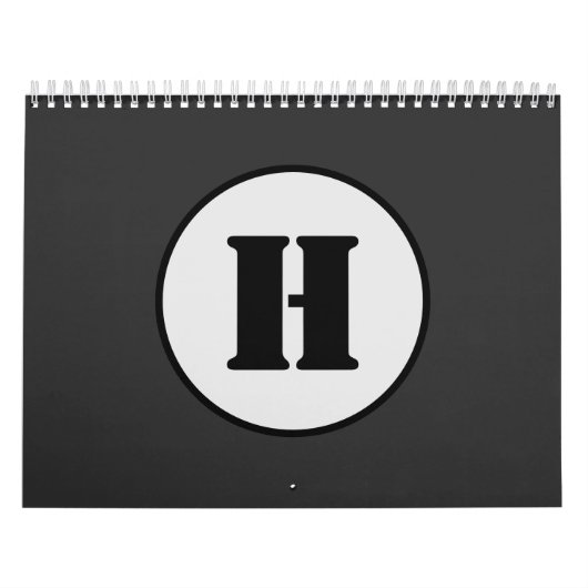 EENVOUDIGE MINIMAAL MODERNE MONOGRAM ELEGANT STIJL KALENDER (Hoes)