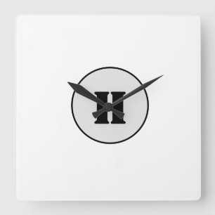 EENVOUDIGE MINIMAAL MODERNE MONOGRAM ELEGANT STIJL VIERKANTE KLOK