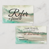 EENVOUDIGE MINIMAAL WATERVERF PINK REFERENTIEKAART AANBEVELINGSKAARTJE (Voorkant / Achterkant)