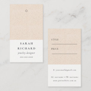 Eenvoudige Minimal Blush Keramische Textuur Prijs Visitekaartje