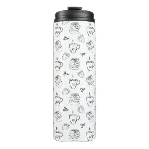 Eenvoudige Minimal Coffee Strawberry White Thermosbeker