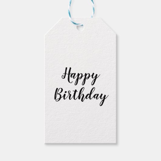 Eenvoudige minimal Happy Birth Day cadeau labels Cadeaulabel (Voorkant)