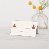 Eenvoudige Minimal Herfst Leaf Cream Bruiloft (Voorkant)