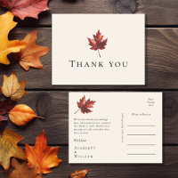 Eenvoudige Minimal Herfst Leaf Cream Bruiloft Dank