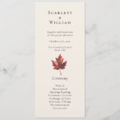 Eenvoudige Minimal Herfst Leaf Cream Bruiloft Programma (Voorkant)