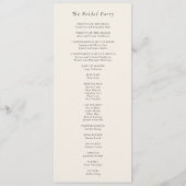 Eenvoudige Minimal Herfst Leaf Cream Bruiloft Programma (Achterkant)