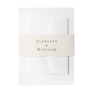 Eenvoudige Minimal Herfst Leaf Cream Bruiloft Uitnodigingen Wikkel