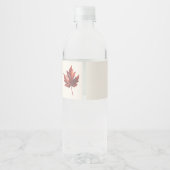 Eenvoudige Minimal Herfst Leaf Cream Bruiloft Waterfles Etiket (Achterkant)