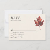 Eenvoudige Minimal Herfst Leaf Cream Wedding RSVP (Voorkant)
