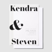 Eenvoudige Minimal Modern Bold Names Wedding Vellum Uitnodigingen (Offset)