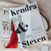 Eenvoudige Minimal Modern Bold Names Wedding Vellum Uitnodigingen