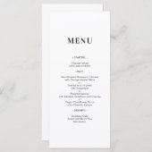 Eenvoudige Minimal Modern Monogram Wedding Menu Ka (Voorkant / Achterkant)