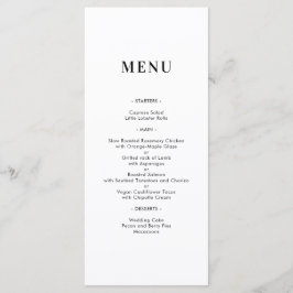 Eenvoudige Minimal Modern Monogram Wedding Menu Ka