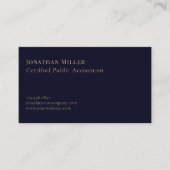 Eenvoudige Minimal Navy Blue Gold Logo Visitekaartje (Voorkant)