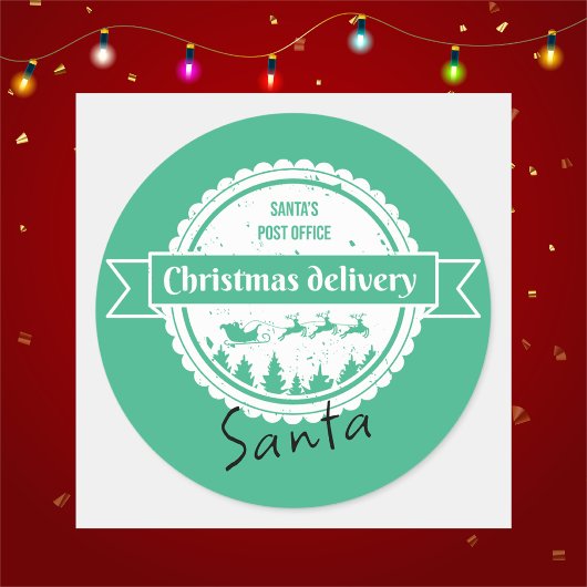 Eenvoudige Minimal Special Delivery Kerstmis Ronde Sticker