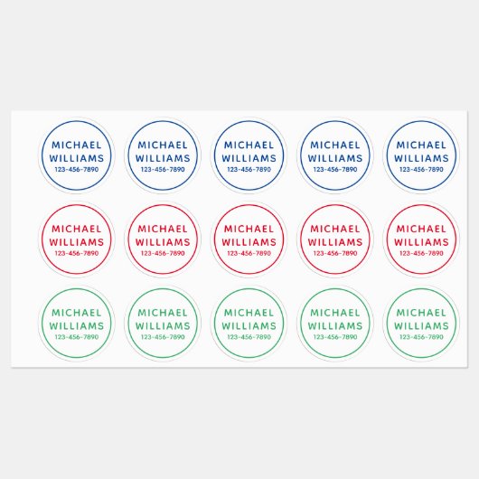 Eenvoudige, minimale aangepaste persoonlijke naam labels (Vel)