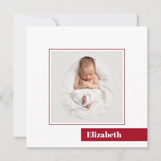 Eenvoudige minimale aankondiging van de geboorte v (Voorkant)