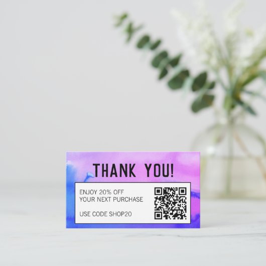 Eenvoudige, minimale Abstracte QR-CODE van de Wate Kortingskaartje (Staand voorkant)