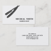 Eenvoudige minimale Barber Razor Logo Visitekaartje (Voorkant / Achterkant)