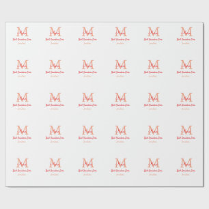 eenvoudige minimale beste oma ooit rode monogram t cadeaupapier