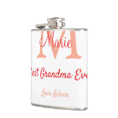 eenvoudige minimale beste oma ooit rode monogram t heupfles (Links)