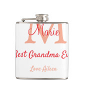 eenvoudige minimale beste oma ooit rode monogram t heupfles (Voorkant)