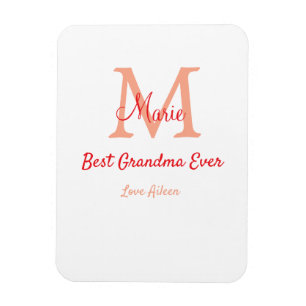 eenvoudige minimale beste oma ooit rode monogram t magneet