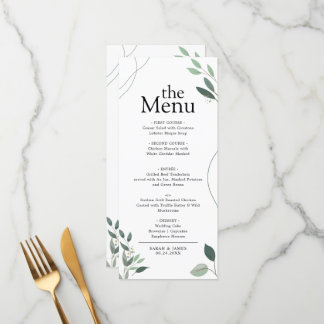 Eenvoudige minimale bijtende Eucalyptus Greenery D Menu