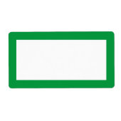 Eenvoudige minimale blanco Sjabloon label groene r (Voorkant)