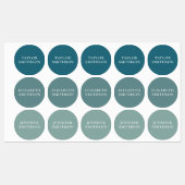 Eenvoudige minimale Blauwgroen, persoonlijke, blau Labels (Vel)