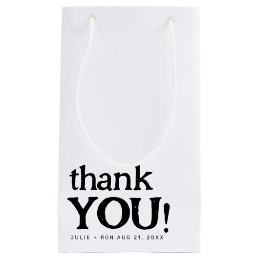 Eenvoudige minimale bruiloft bedankt klein cadeauzakje (Voorkant)