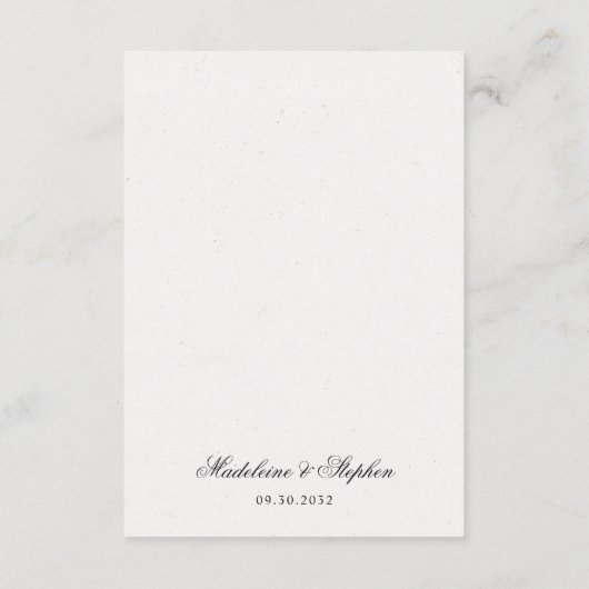 Eenvoudige minimale bruiloft website online RSVP Q Informatiekaartje (Achterkant)