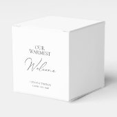 Eenvoudige minimale bruiloft welkom bedankdoosjes (Voorkant Zijde)