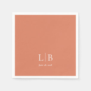 Eenvoudige minimale Citrus Oranje bruiloft Servet