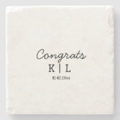 Eenvoudige minimale congraties voegen de datum van stenen onderzetter (Voorkant)