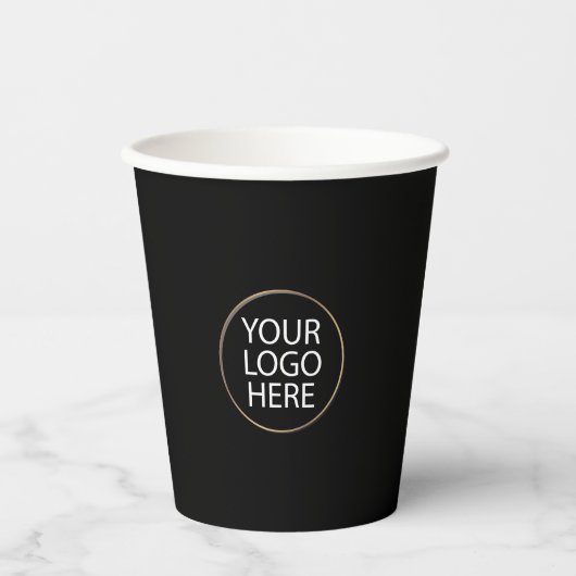 Eenvoudige Minimale Custom Business Company Logo P Papieren Bekers (Voorkant)